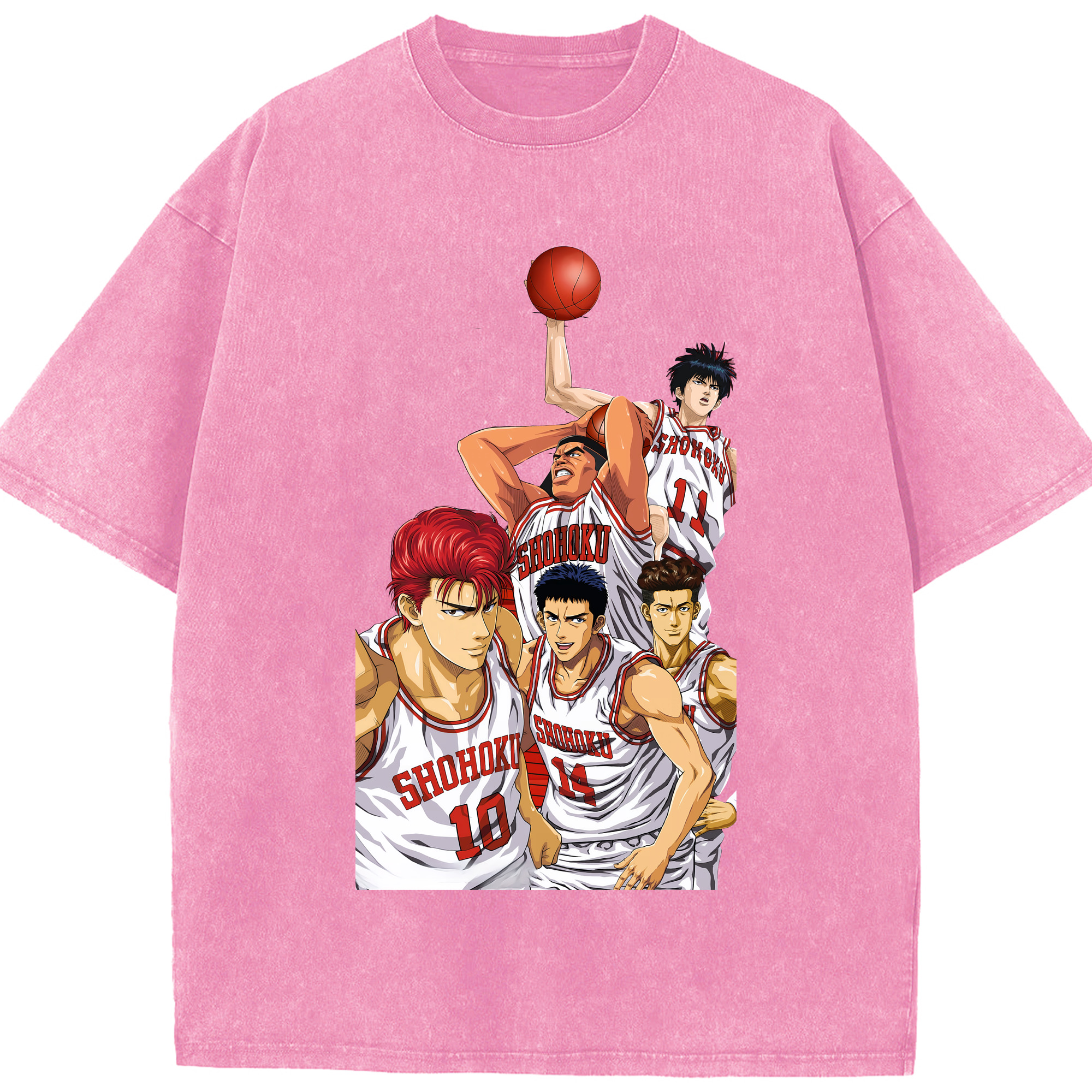 （画像用） SLAM DUNK／スラムダンク 綿100% ヴィンテージ風 半袖Tシャツ（フロントプリント）